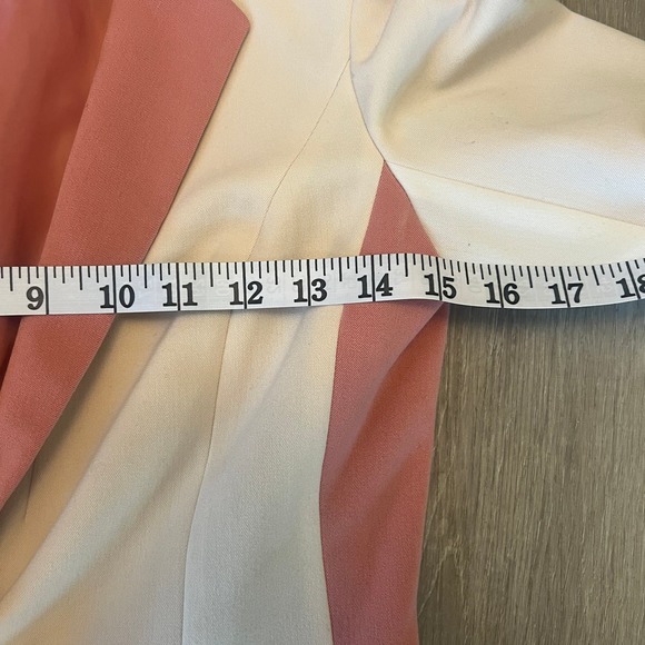 Vero Moda Classic Vintage Blazer Ruched Sleeves Pink Barbie Cream Size S - Picture 8 of 11